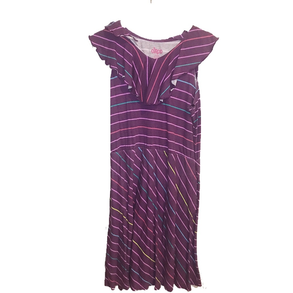 Short purple striped dress